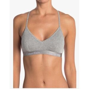 Calvin Klein Gray Racerback Bralette‎ Logo Band Comfort cotton Lounge Size XL